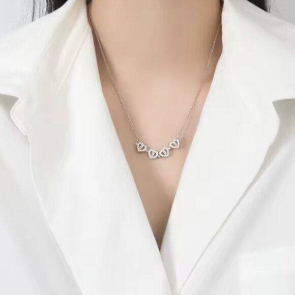 4 Leaf Clover Infinity Necklace 925 Sterling Silver - Picture 3 of 5